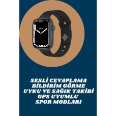 Akıllı Saat Tema Değiştirme Uyku ve Sağlık Takibi Sesli Asistan Bildirim Görme