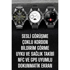 Akıllı Saat Titreşimli Pusula Nabız ve Tansiyon Ölçer NFC Uyumlu