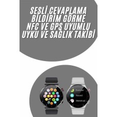Akıllı Saat Uyku ve Sağlık Takibi NFC Uyumlu Bluetoooth Bağlantılı Android İOS Uyumlu