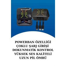 Wireless Şarjlı Akıllı Saat ve Dijital Göstergeli Kablosuz Bluetooth Kulaklık Nabız Ölçer