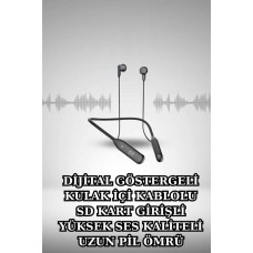 Alarm ve Titreşim Özellikli Akıllı Saat ve Mikrofonlu Kablolu Bluetooth Kulaklık 60 Saat