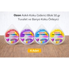 Ozon Askılı Koku Giderici Blok 50 Gr Tuvalet Ve Banyo Koku Önleyici 4 Adet