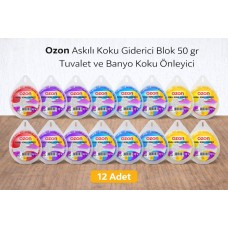 Ozon Askılı Koku Giderici Blok 50 Gr Tuvalet Ve Banyo Koku Önleyici 12 Adet