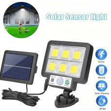 Egonex 120 Cob Led Solar Panel Güneş Enerjili 3 Mod Duvar Lambası