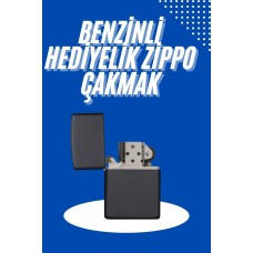 Doldurulabilir Siyah Benzinli Çakmak Metalik