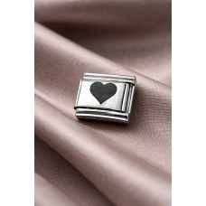 Çelik Kalp Charm – Parlak Çelik Bileklik Aksesuarı | Sevgi Temalı Modüler Charm