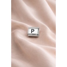 “p” Harf Charm – Çelik Bileklik Modülü, Kişiye Özel Harf Aksesuarı