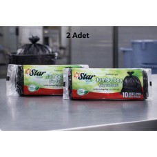 Star Plus Endüstriyel  Boy Atık Torbası 80x110 Cm 10 Adet Dayanıklı Sanayi Tipi Atık Poşeti 2 Adet