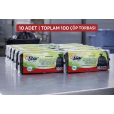 Star Plus Endüstriyel  Boy Atık Poşeti 80x110 Cm 10lu Dayanıklı Sanayi Tipi Atık Torbası 10 Adet