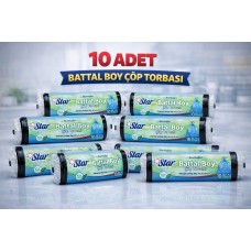 Star Plus Standart Büyük Boy Atık Poşeti 65x80 Cm 10 Adet Dayanıklı Sızdırmaz Atık Torbası 10 Adet