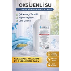 Oksijenli Su 1 Litre %3 Hidrojen Peroksit Solüsyonu Çok Amaçlı Temizlik Ve Hijyen Sıvısı 1 Adet