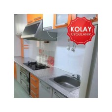 Egonex 2 Metre Kendinden Yapışkanlı Silinebilir Mutfak Tezgah Üstü Sticker Folyo Gümüş Renk