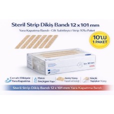 Steril Strip Dikiş Bandı 12 X 101 Mm Yara Kapatma Bandı Cilt Sabitleyici Strip 10’lu Paket