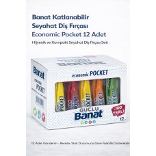 Banat Katlanabilir Seyahat Diş Fırçası Economic Pocket 12 Adet Taşınabilir Kompakt Tasarım