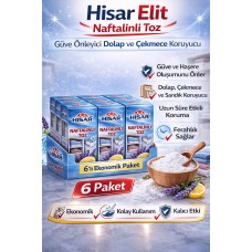 Hisar Elit Naftalinli Toz Güve Önleyici Dolap Ve Çekmece Koruyucu 6 Adet