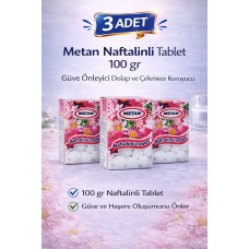 Metan Naftalinli Tablet 100 Gr Güve Önleyici Dolap Ve Çekmece Koruyucu 3 Adet