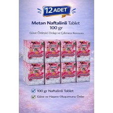 Metan Naftalinli Tablet 100 Gr Güve Önleyici Dolap Ve Çekmece Koruyucu 12 Adet