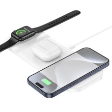 HOCO CQ5 3in1 Wireless Kablosuz Hızlı Şarj Standı (Telefon-Kulaklık-Apple watch)-(5775)