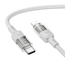 Hoco U129 Transparan Type-C to Lightning  Data ve Şarj Kablosu 1m-(5775)