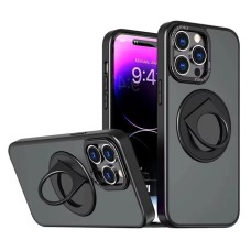 ALLY iPhone 14 Pro İçin Magsafe Uyumlu Yüzük Standlı Manyetik Silikon Kılıf-(5775)