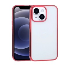 iPhone 13 6.1inç Lazer Kaplama Renkli Kenar Şeffaf Kılıf-(5775)