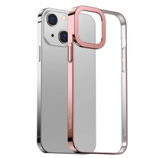 Baseus Glitter iPhone 13 6.1inç Kılıf Renkli Kenar Şeffaf Silikon-(5775)