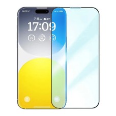 Baseus iPhone 15 Full Koruma Anti Mavi Işık Tempered Cam Ekran Koruyucu-(5775)