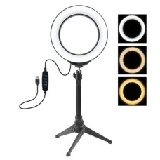 PULUZ 6.2CM PKT3032 Led Işık 16cm Stand YoutuberCanlı Yayın Selfie TikTok Makeup-(5775)