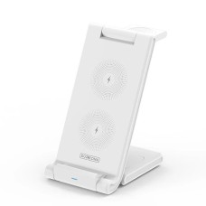 Duzzona 15W Katlanır 3 in 1 Telefon Kulaklık Saat Kablosuz Şarj Standı-(5775)