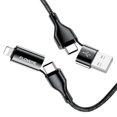 Floveme 4in1 USB To Type C -Type to Type Kablosu+iPhone Başlık USB 1M-(5775)