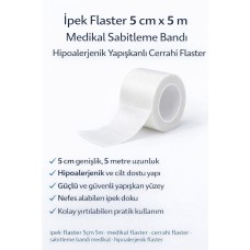 İpek Flaster 5 Cm X 5 M Medikal Sabitleme Bandı Hipoalerjenik Yapışkanlı Cerrahi Flaster