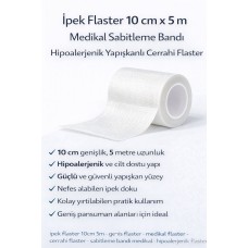 İpek Flaster 10 Cm X 5 M Medikal Sabitleme Bandı Hipoalerjenik Yapışkanlı Cerrahi Flaster