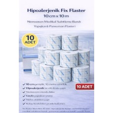 Hipoalerjenik Fix Flaster 10 Cm X 10 M 10 Adet Nonwoven Medikal Sabitleme Bandı Yapışkanlı Pansuman Flasteri
