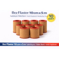 Bez Flaster 10 Cm X 5 M Sabitleyici Tıbbi Bant Kahverengi Bez Flaster Güçlü Yapışkanlı 10 Adet