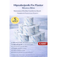 Hipoalerjenik Fix Flaster 10 Cm X 10 M 5 Adet Nonwoven Medikal Sabitleme Bandı Yapışkanlı Pansuman Flasteri