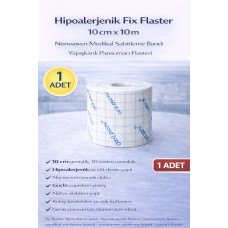 Hipoalerjenik Fix Flaster 10 Cm X 10 M 1 Adet Nonwoven Medikal Sabitleme Bandı Yapışkanlı Pansuman Flasteri
