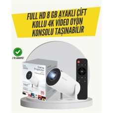 Kablosuz 4K Projeksiyon – Wi‑Fi 6 & Bluetooth 5.0 ile Oyun ve Uygulama Merkezli