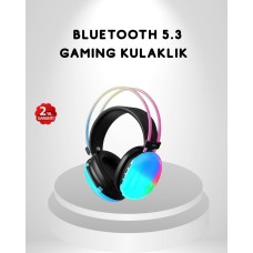 RGB Işıklı Kablosuz Kulaklık Bluetooth 5.3 800mAh Ergonomik IPX4 Dayanıklı