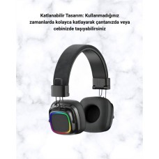 RGB Işıklı Katlanabilir Bluetooth 5.3 Kulak Üstü Kulaklık