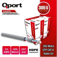 Qport Q-cat6y 305m Utp 0,57mm Cat6 23 Awg Grı Kablo
