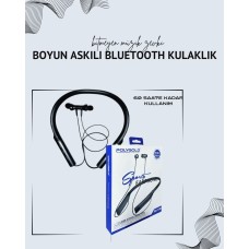 Polygold PG-100 Boyun Askılı Kablosuz Kulaklık – 200 Saat Bekleme Süresi Stereo Ses Mikrofonlu