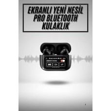 Yeni Nesil ANC Özellikli Çağrı Cevaplayan Dokunmatik Ekranlı Bluetooth Kulaklık Siyah
