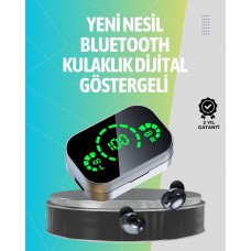 Kablosuz Kulak İçi Bluetooth Kulaklık – Dokunmatik Kontrol ve LED Şarj Ekranı