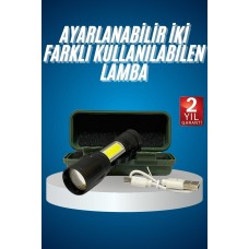 Led Lamba El Feneri Küçük Taşınabilir USB Şarjlı Acil Durum Lambası