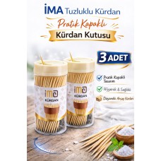 İma Tuzluklu Kürdan 3 Adet | Pratik Kapaklı Kürdan Kutusu