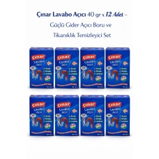 Çınar Lavabo Açıcı 40 Gr X 12 Adet – Güçlü Gider Açıcı Boru Ve Tıkanıklık Temizleyici Set