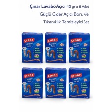 Çınar Lavabo Açıcı 40 Gr X 6 Adet – Güçlü Gider Açıcı Boru Ve Tıkanıklık Temizleyici Set