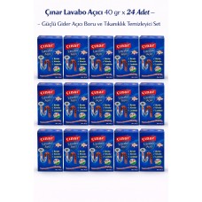 Çınar Lavabo Açıcı 40 Gr X 24 Adet – Profesyonel Güçlü Gider Açıcı Tıkanıklık Temizleyici Set
