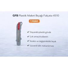 Gfb Plastik Maket Bıçağı Falçata 4510 Profesyonel Maket Bıçağı 1 Adet