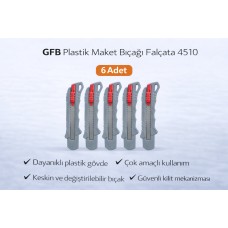 Gfb Plastik Maket Bıçağı Falçata 4510 Profesyonel Maket Bıçağı 6 Adet
